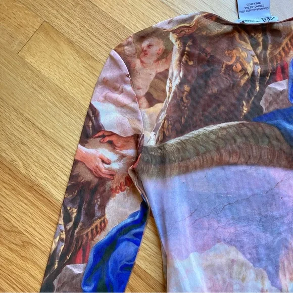 ZARA The Fates Art Print Mesh Bodysuit - Picture 11 of 14